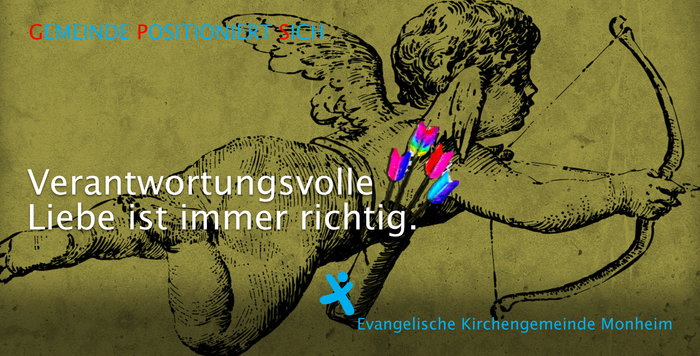 Banner mit Schriftzug: "Verantwortungsvolle Liebe ist immer richtig"